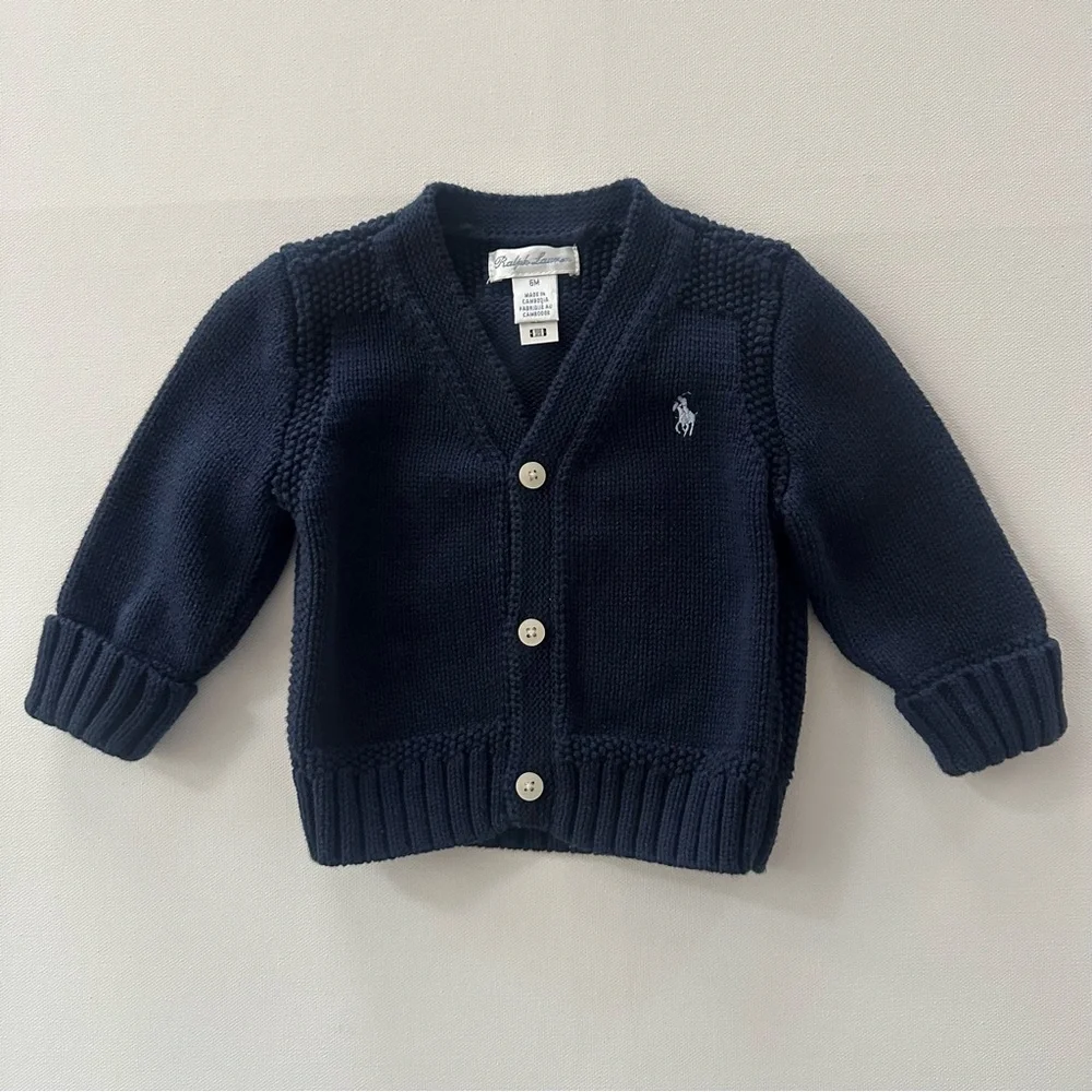 Ralph Lauren 6 Months Baby Boy Dark Blue Sweater Cardigan